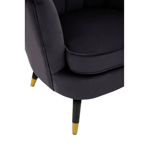 Luxe Black Velvet Accent Chair