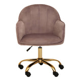Luxe Pink Velvet Office Chair