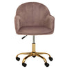 Luxe Pink Velvet Office Chair