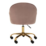 Luxe Pink Velvet Office Chair