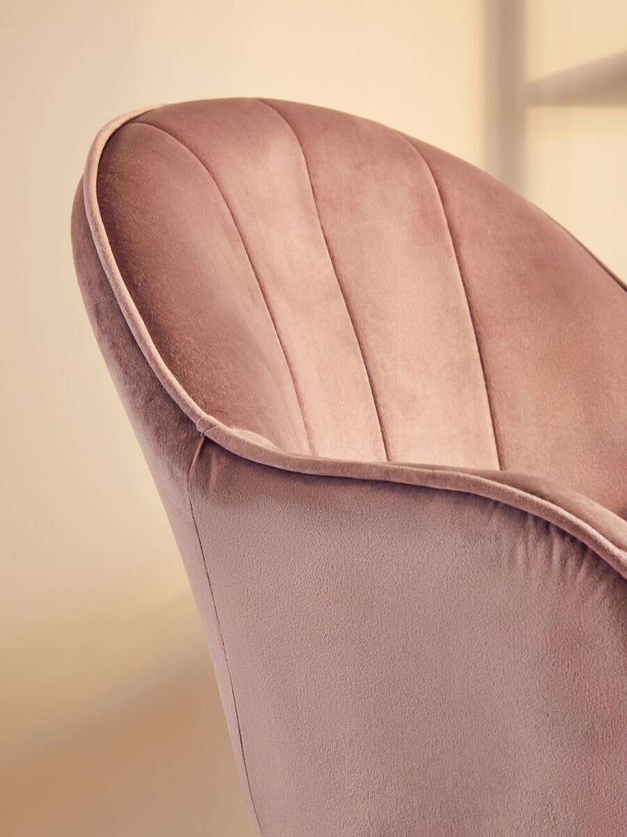 Luxe Pink Velvet Office Chair