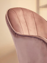 Luxe Pink Velvet Office Chair