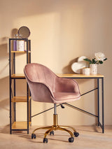 Luxe Pink Velvet Office Chair