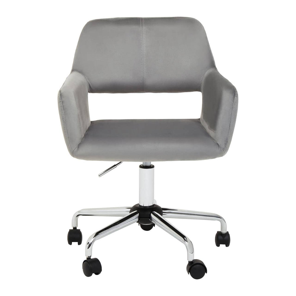 Luxe Grey Velvet Office Chair
