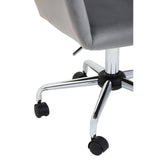 Luxe Grey Velvet Office Chair