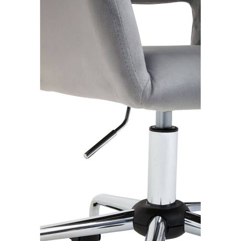 Luxe Grey Velvet Office Chair
