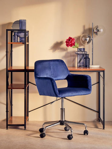 Luxe Navy Velvet Office Chair