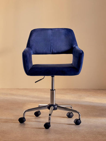 Luxe Navy Velvet Office Chair