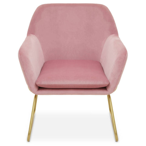 Plush Pink Velvet Armchair