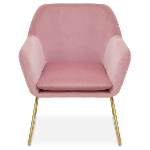 Plush Pink Velvet Armchair