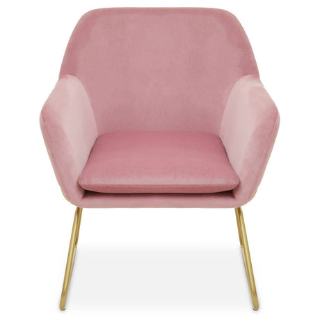 Plush Pink Velvet Armchair
