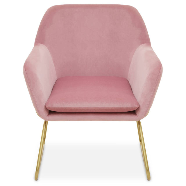 Plush Pink Velvet Armchair