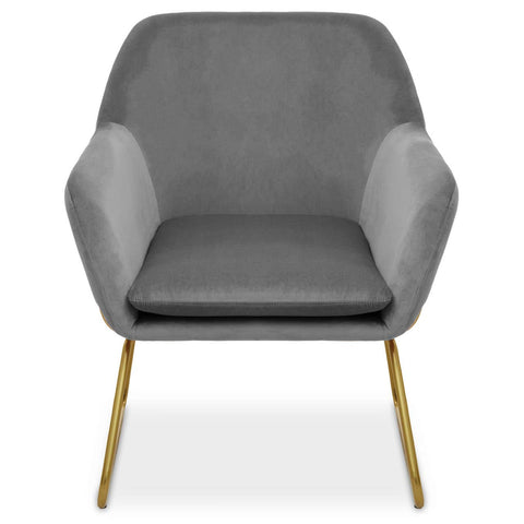 Luxe Grey Velvet Lounge Chair