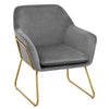 Luxe Grey Velvet Lounge Chair