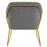 Luxe Grey Velvet Lounge Chair