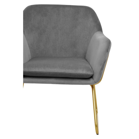 Luxe Grey Velvet Lounge Chair