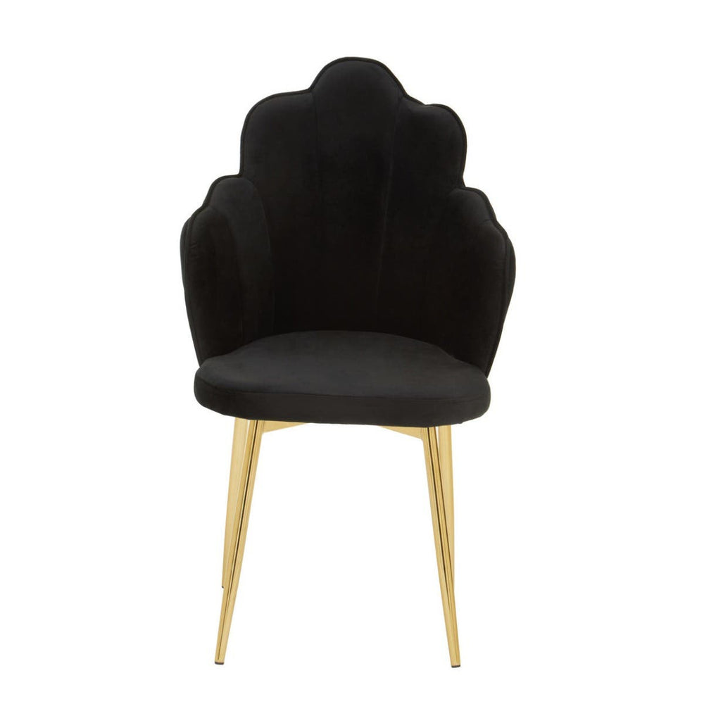 Luxe Black Velvet Dining Chair
