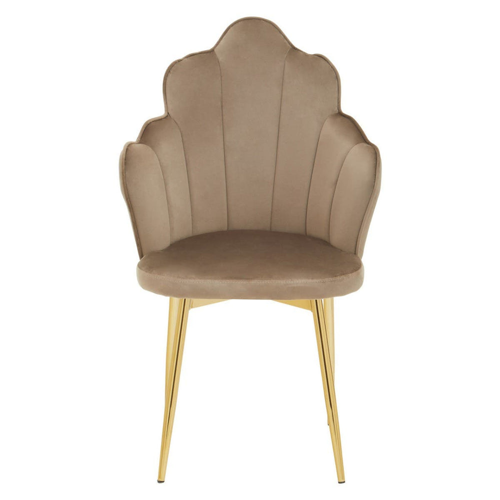 Luxe Scalloped Velvet Dining Chair