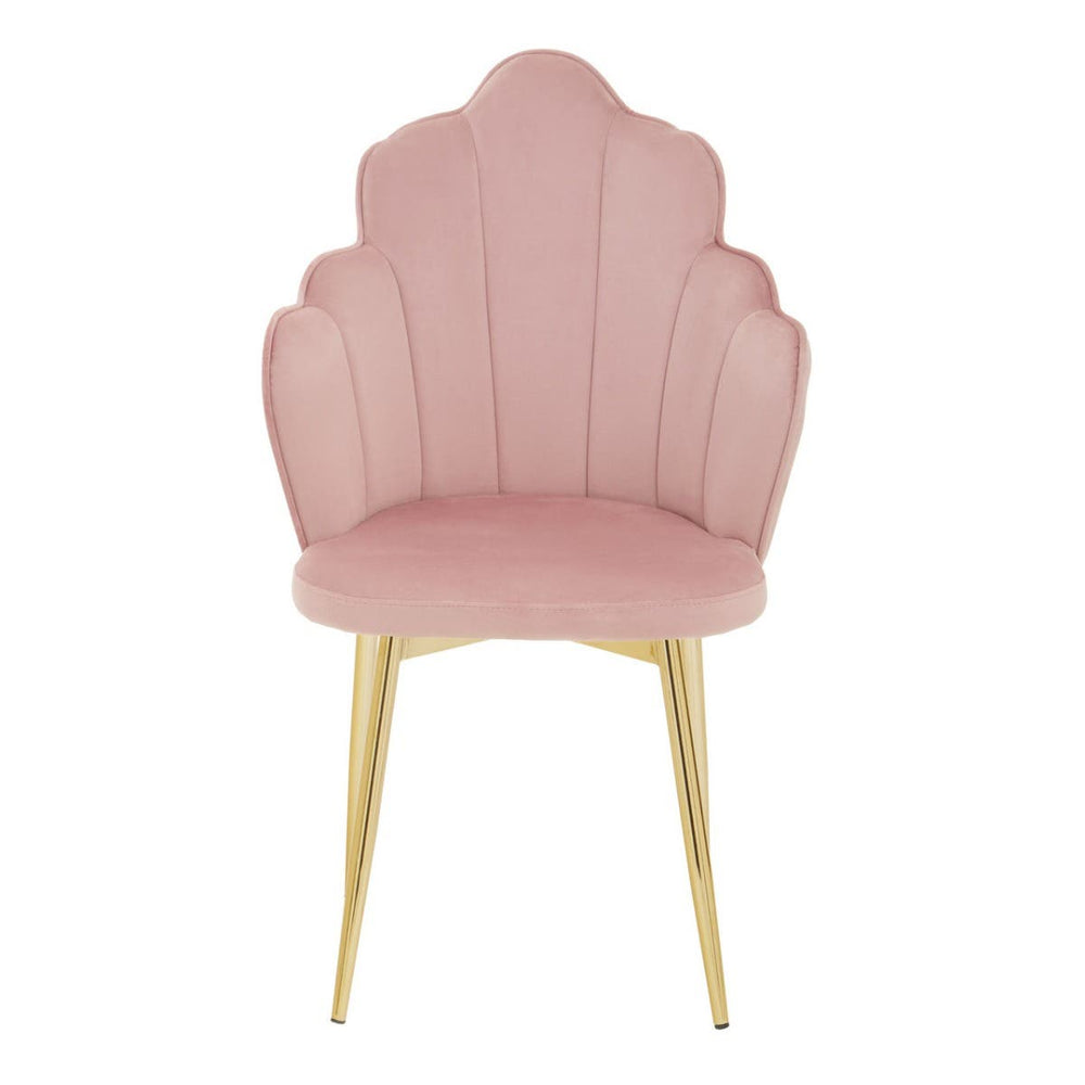 Blush Velvet Scalloped Dining Chair