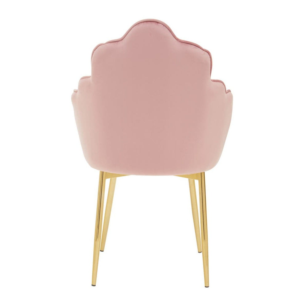 Blush Velvet Scalloped Dining Chair