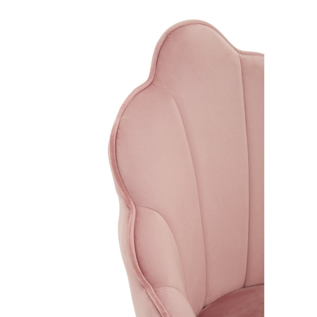 Blush Velvet Scalloped Dining Chair