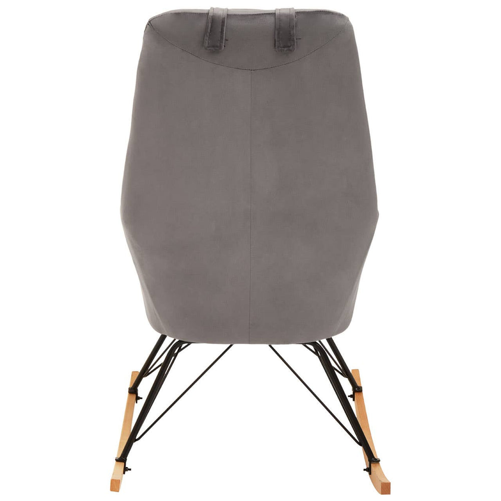Plush Grey Velvet Rocker