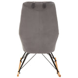 Plush Grey Velvet Rocker