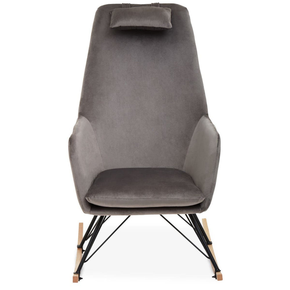 Plush Grey Velvet Rocker