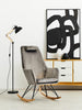 Plush Grey Velvet Rocker