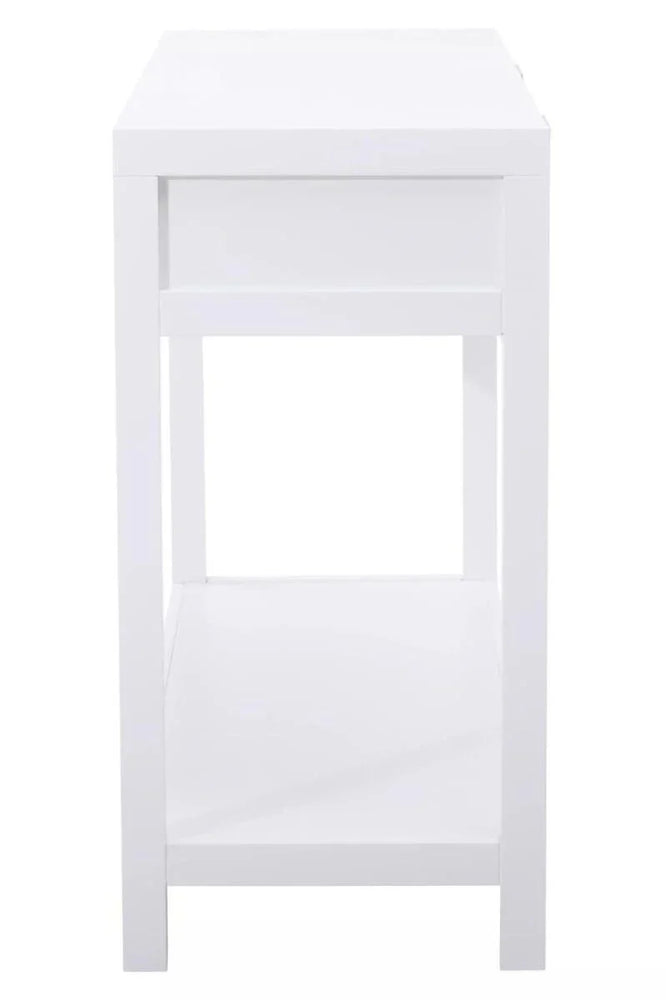 Whitewash Rattan Console Table