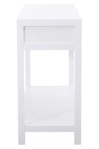 Whitewash Rattan Console Table