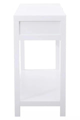 Whitewash Rattan Console Table