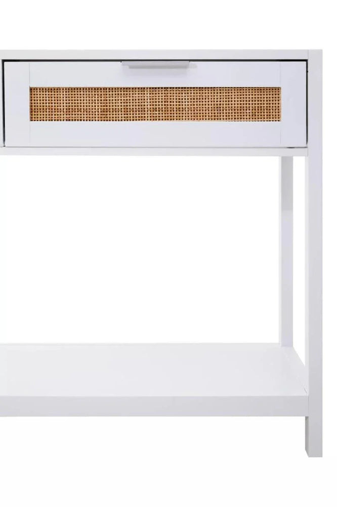Whitewash Rattan Console Table