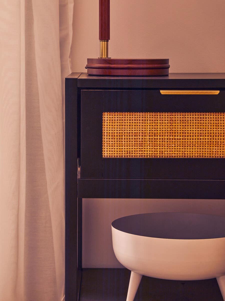 Rattan Drawer Side Table