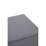 Grey locker cabinet with a single door, featuring a sleek, modern design and a smooth top surface. The cabinet has a minimalist aesthetic, suitable for various home decor styles