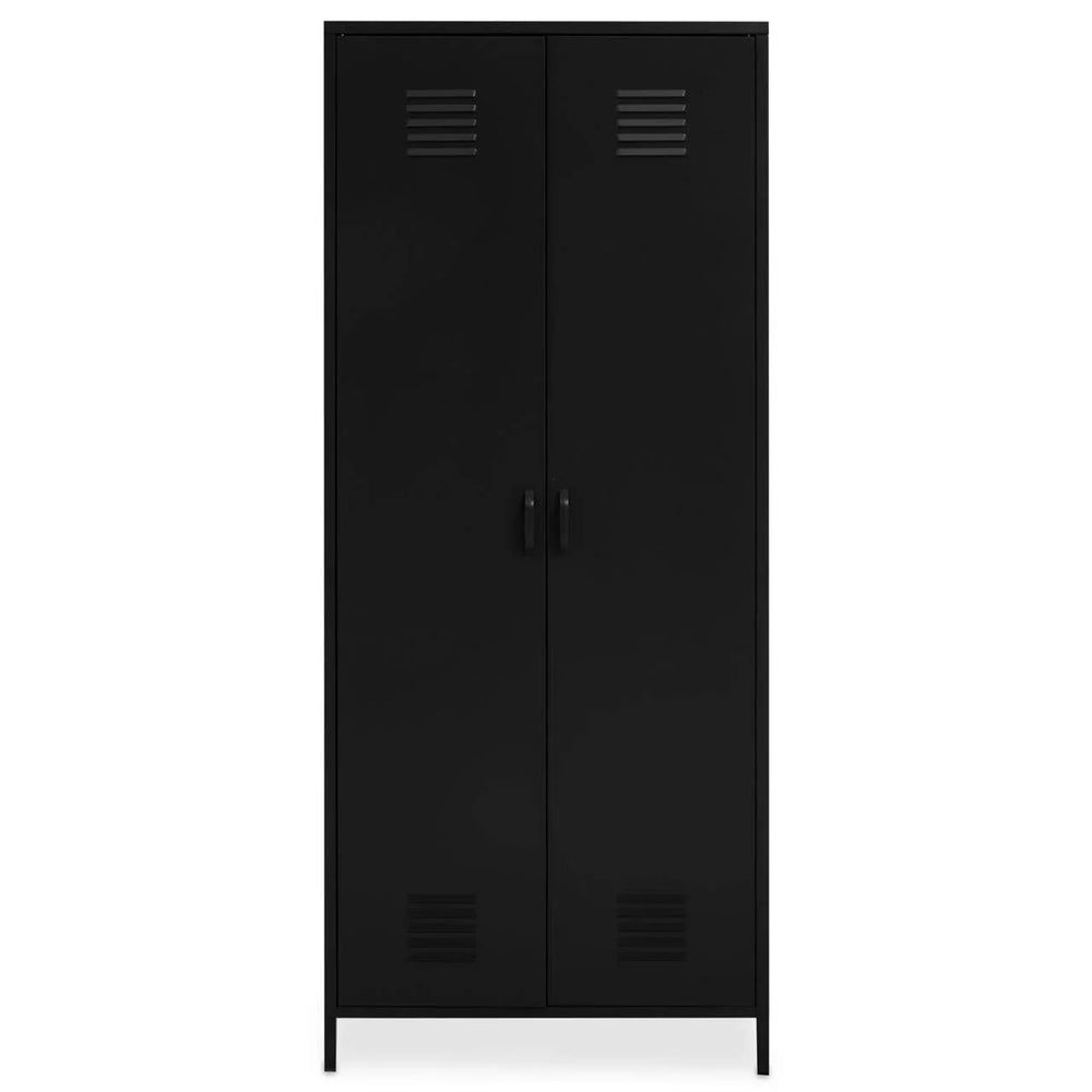 Academy Black Two Door Locker Style Wardrobe