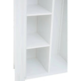White wardrobe interior with shelving and vertical partition