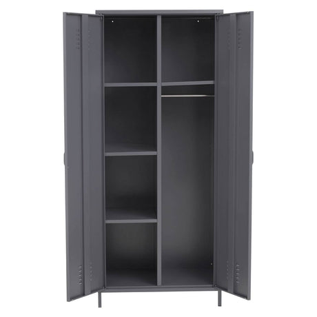 Academy Grey Two Door Locker Style Wardrobe