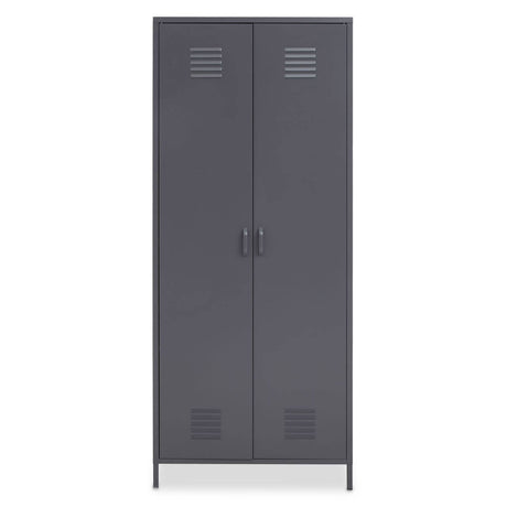 Academy Grey Two Door Locker Style Wardrobe