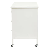 White Metal Desk with Drawers