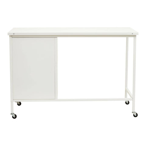 White Metal Desk with Drawers