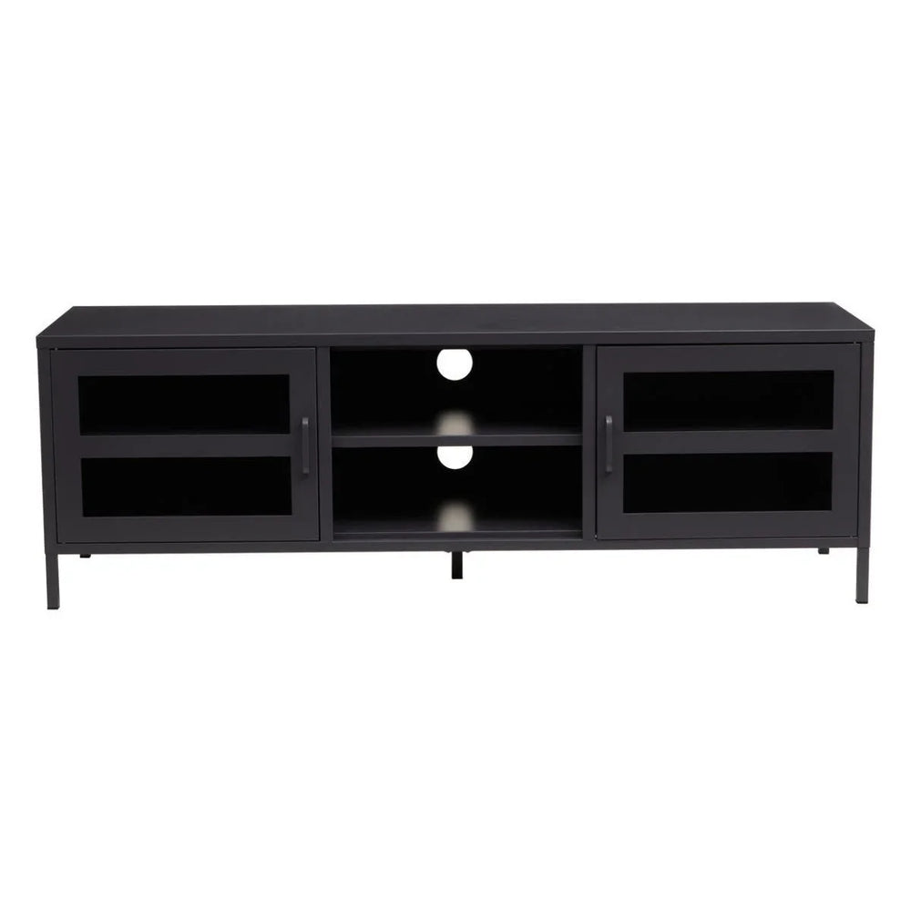 Modern Black Metal Media Console