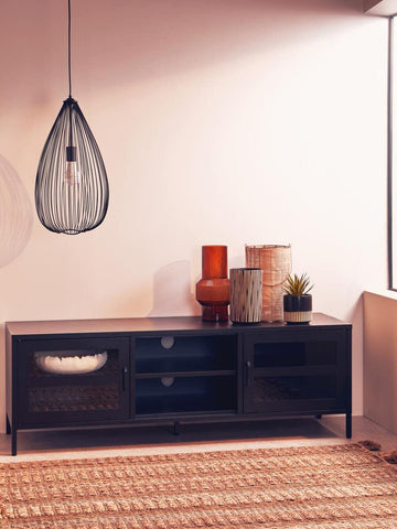 Modern Black Metal Media Console
