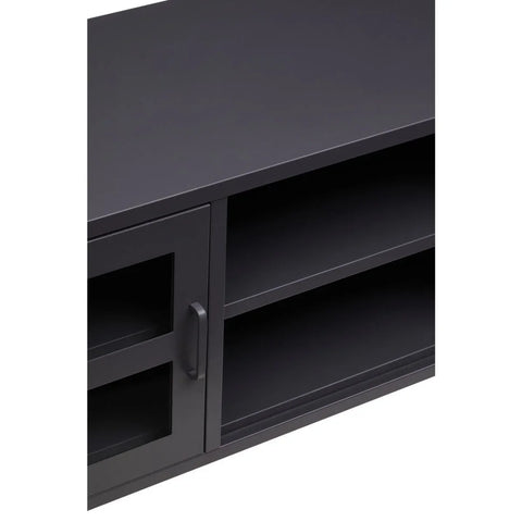 Modern Black Metal Media Console