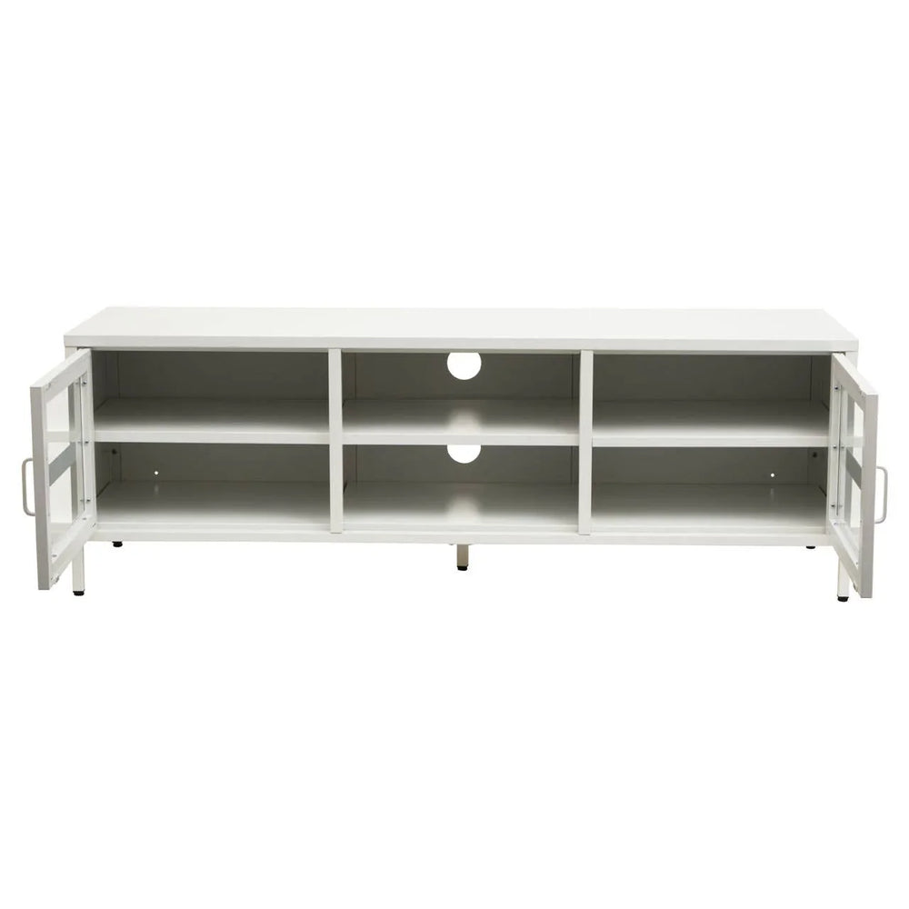 Sleek Metal Glass Media Console