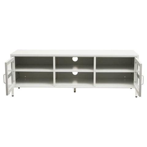 Sleek Metal Glass Media Console