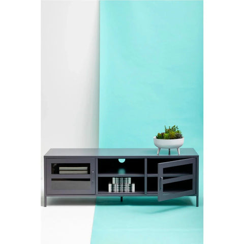 Sleek Metal Media Storage Unit