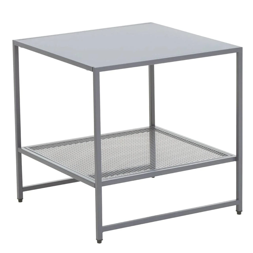 Grey Metal Square Side Table