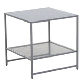 Grey Metal Square Side Table