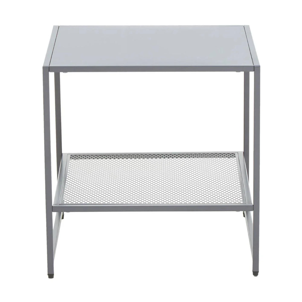 Grey Metal Square Side Table